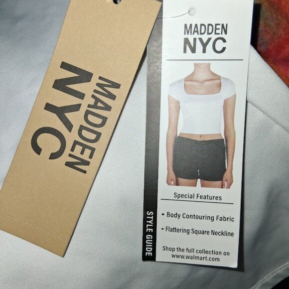 Madden NYC Square Neck Short Sleeve Crop Top NWT Sz XL - Picture 4 of 5